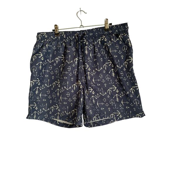 Lands End Men's Blue Anchor Swim Trunks Size Large 36-38 Inseam 7 - Picture 1 of 7